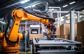 Roboterarm an einem Fließband